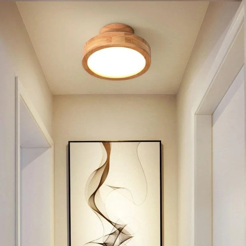 Lumaire Scandinavian LED Ceiling Light – Wooden Finish