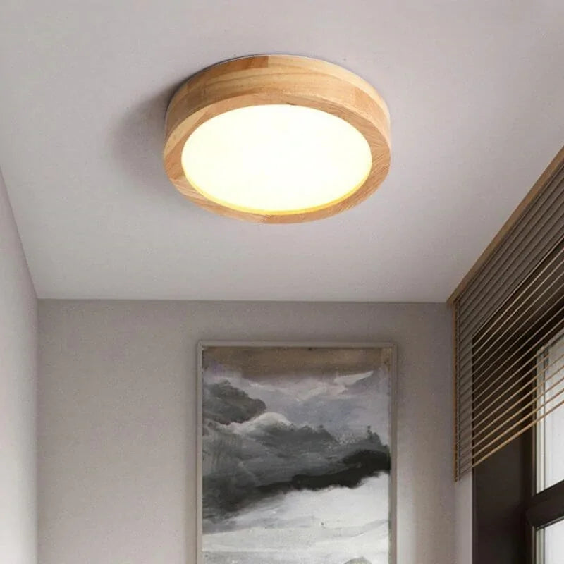 Lumaire Scandinavian LED Ceiling Light – Wooden Finish