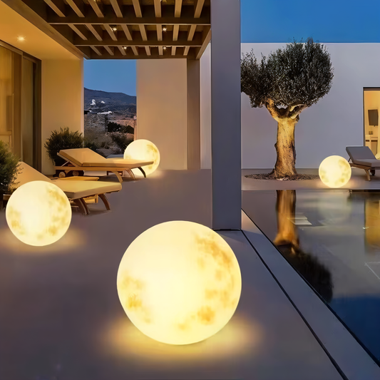 LunaLumena Solar Garden Moon Light – IP65 Waterproof LED Outdoor Moon Lamp