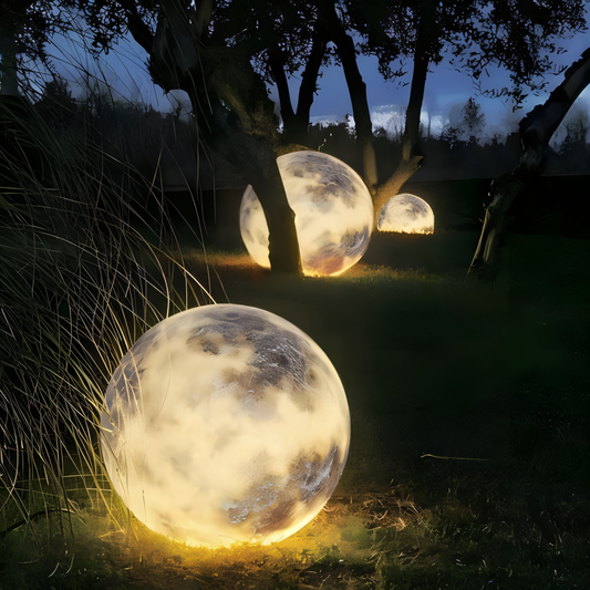 LunaLumena Solar Garden Moon Light – IP65 Waterproof LED Outdoor Moon Lamp