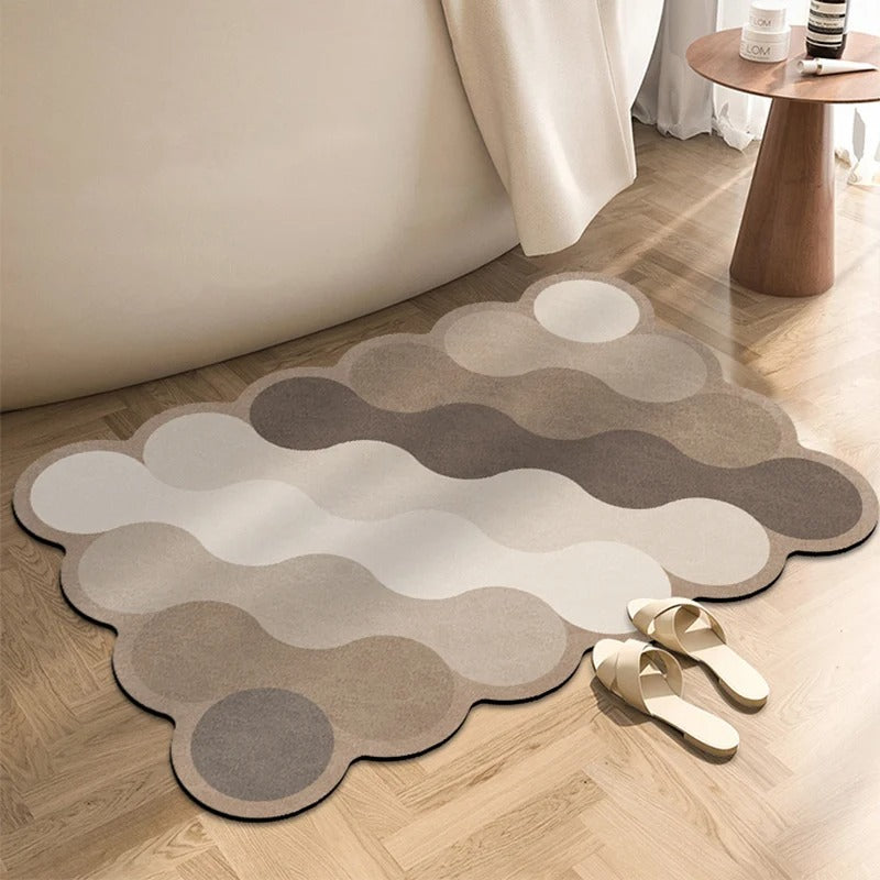 Luxury Diatomite Bathroom Mat – Quick-Dry Non-Slip Shower Mat in Beige