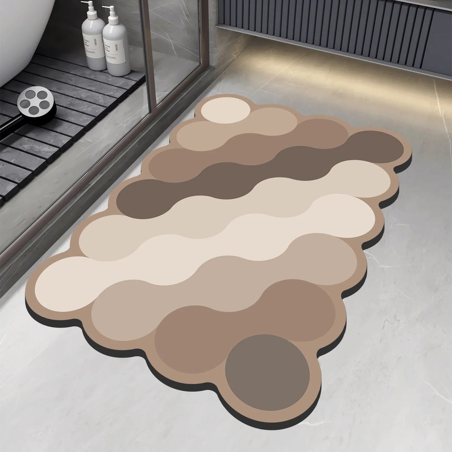 Luxury Diatomite Bathroom Mat – Quick-Dry Non-Slip Shower Mat in Beige