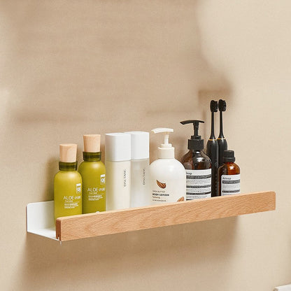 Woodify Wall Shelf – Stylish No-Drill Shower Caddy for Modern Bathrooms