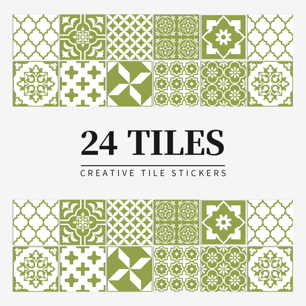 Mandaluxe – 24-Piece European Mandala Tile Set | Peel & Stick Decorative Vinyl Tiles