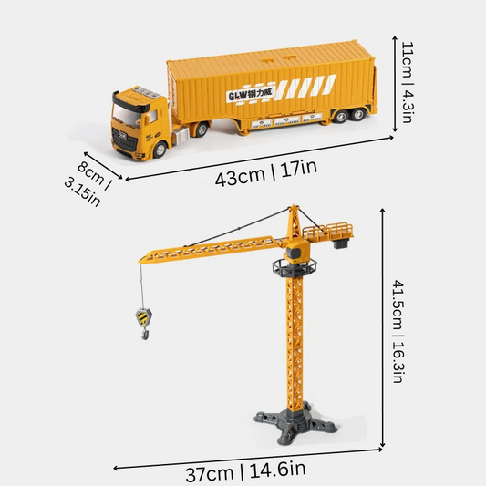 BrixBuddy 2-in-1 Construction Truck Toy with Mini Vehicles