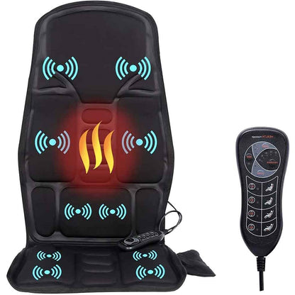 8-Mode Heated Massage Chair Pad for Back, Neck & Full-Body Relaxation – Perfect for Car & Home