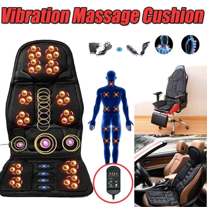 8-Mode Heated Massage Chair Pad for Back, Neck & Full-Body Relaxation – Perfect for Car & Home