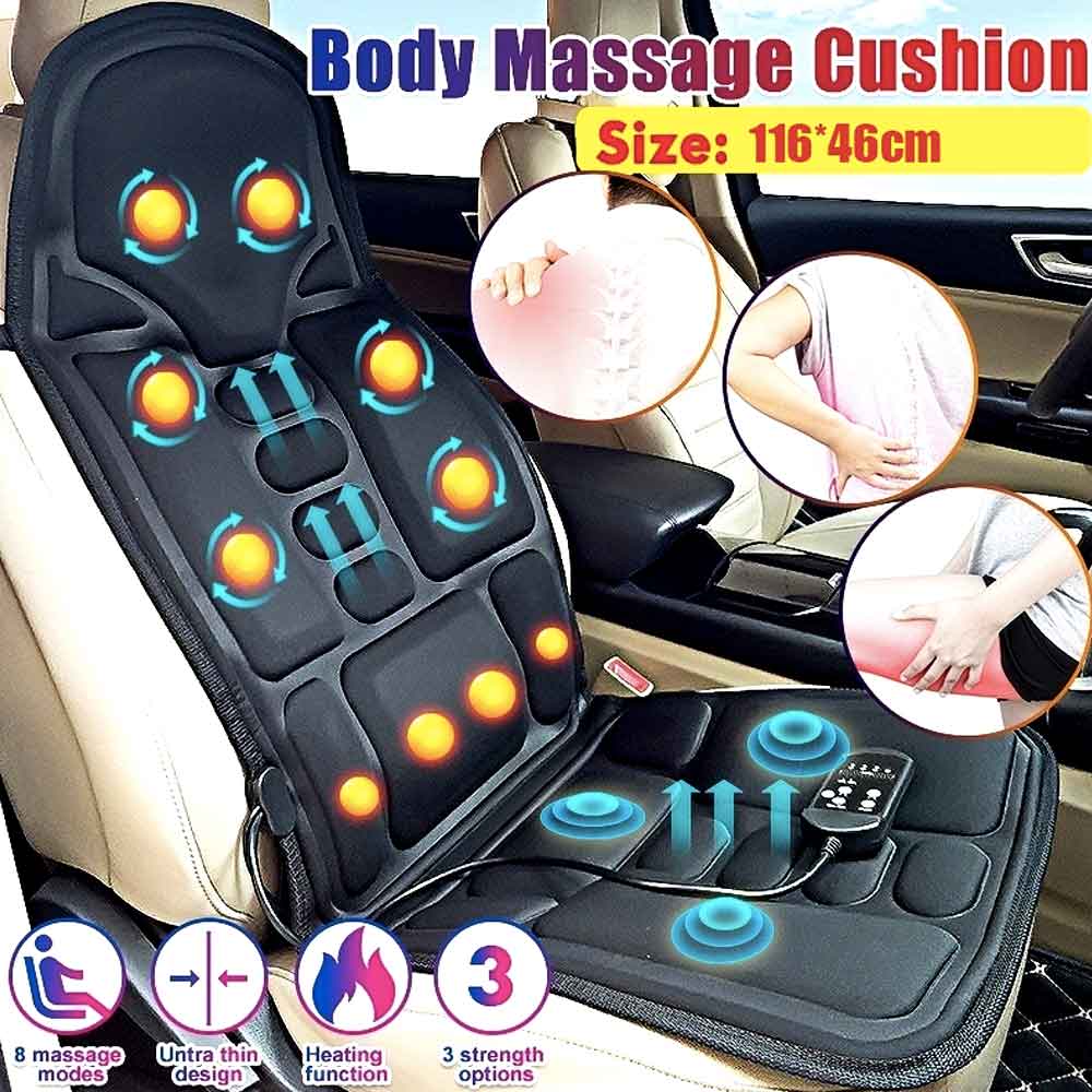 8-Mode Heated Massage Chair Pad for Back, Neck & Full-Body Relaxation – Perfect for Car & Home