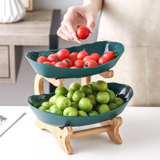 BambuNest – Modern Bamboo Fruit Basket with Removable Trays & Multi-Tier Design