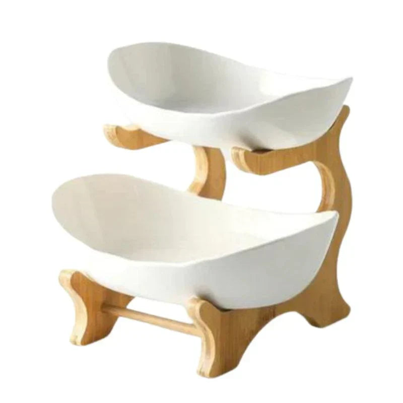 BambuNest – Modern Bamboo Fruit Basket with Removable Trays & Multi-Tier Design