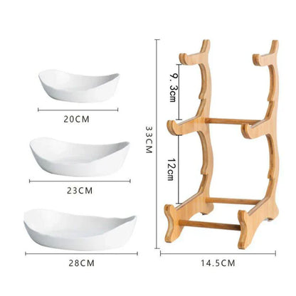 BambuNest – Modern Bamboo Fruit Basket with Removable Trays & Multi-Tier Design