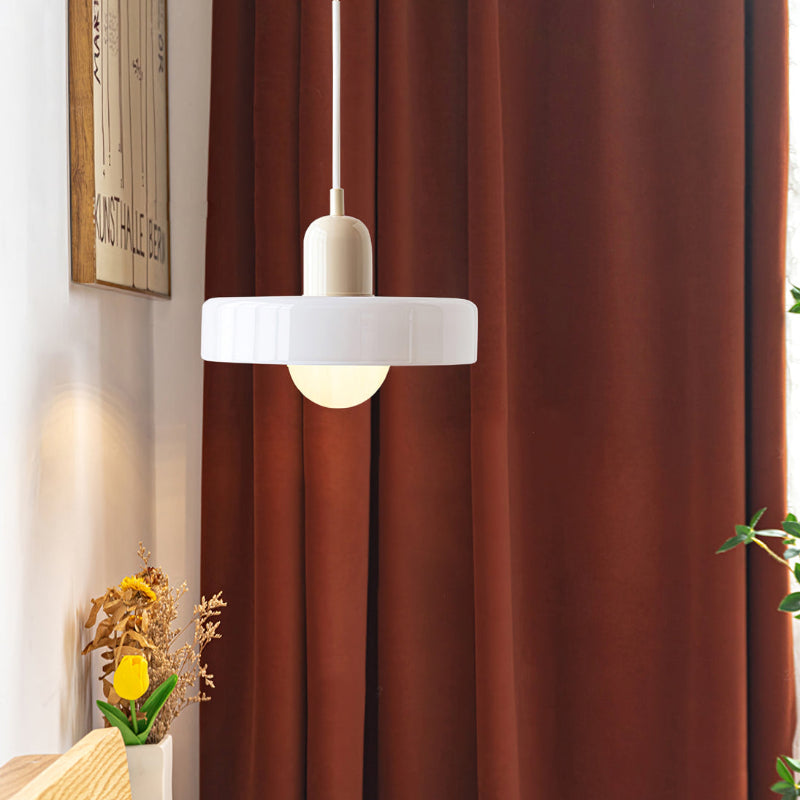 Coloured Glass Pendant Light – Elegant Bauhaus-Style Hanging Lamp for Living Room & Dining Area
