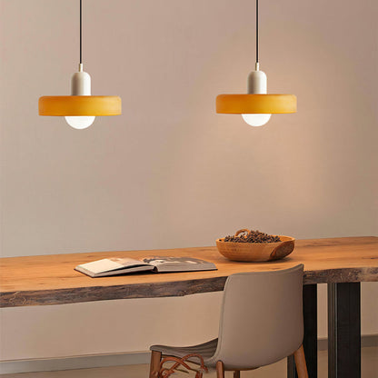 Coloured Glass Pendant Light – Elegant Bauhaus-Style Hanging Lamp for Living Room & Dining Area