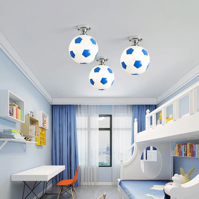 Football LED Ceiling Light – Colourful Dimmable Kids Room Light Fixture