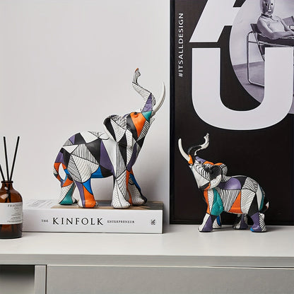 Mosaic Majesty Elephant Figurine – Handcrafted Artistic Elephant Sculpture for Home & Office Decor