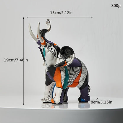 Mosaic Majesty Elephant Figurine – Handcrafted Artistic Elephant Sculpture for Home & Office Decor