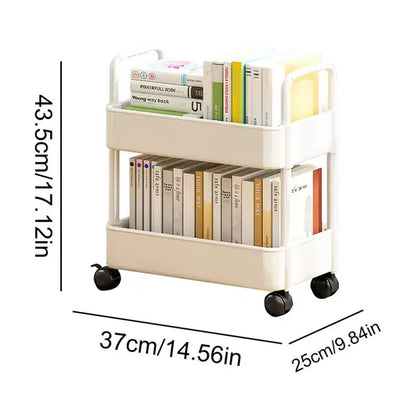 Dalton – Mobile Bookshelf Trolley with Wheels | Compact Book Storage & Organiser