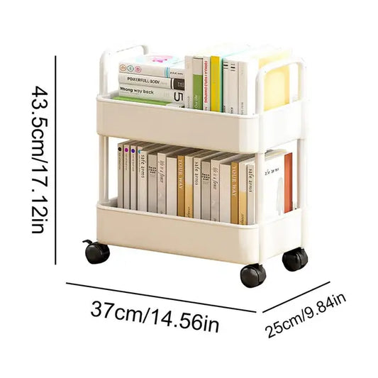 Dalton – Mobile Bookshelf Trolley with Wheels | Compact Book Storage & Organiser