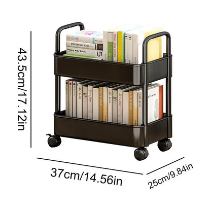 Dalton – Mobile Bookshelf Trolley with Wheels | Compact Book Storage & Organiser