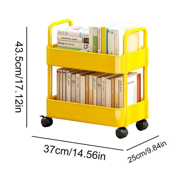 Dalton – Mobile Bookshelf Trolley with Wheels | Compact Book Storage & Organiser