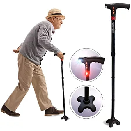 Multi-Functional Foldable LED Walking Cane