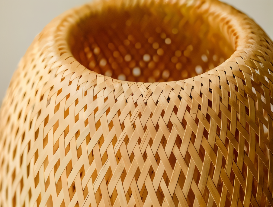 NatureHue – Vintage Bamboo Table Lamp – Creative Woven Rattan Desk Light