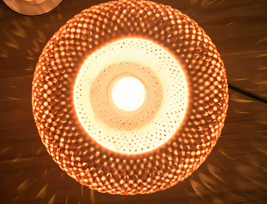 NatureHue – Vintage Bamboo Table Lamp – Creative Woven Rattan Desk Light