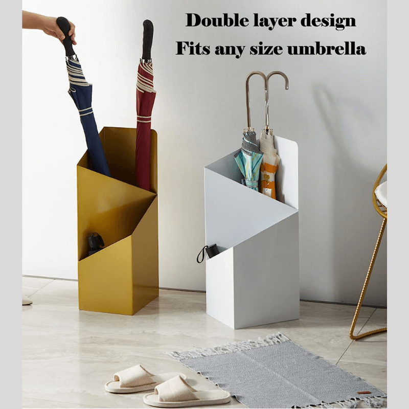 DripFrame Umbrella Stand with Drip Tray – Scandinavian Minimalist Metal Umbrella Holder