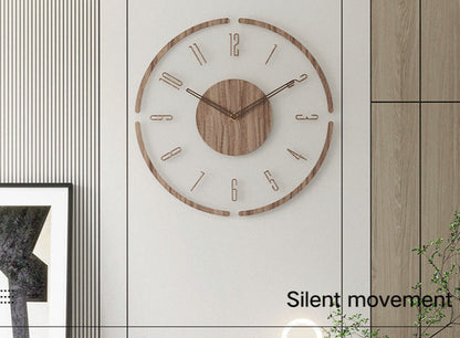 WoodCraft | Nordic Solid Wood Wall Clock – Minimalist Silent Timepiece