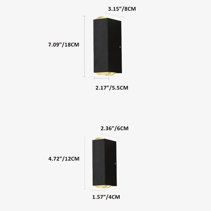 Modern Waterproof LED Outdoor Wall Light – Rectangular Aluminium Fixture