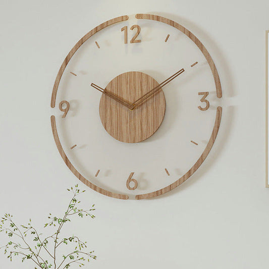 WoodCraft | Nordic Solid Wood Wall Clock – Minimalist Silent Timepiece
