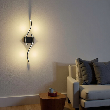 Minimalist Black LED Wall Lamp – Modern Remote-Controlled Ambient Light