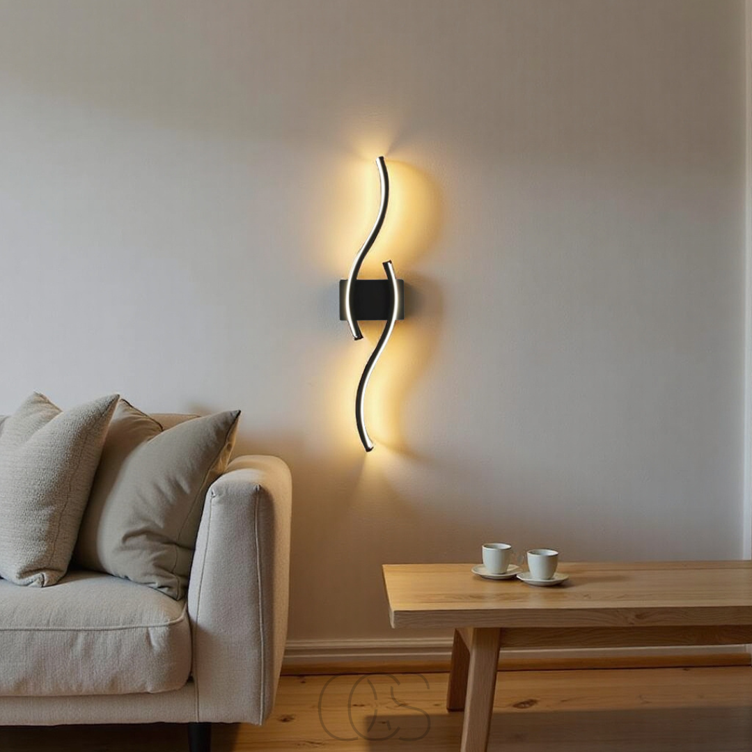 Minimalist Black LED Wall Lamp – Modern Remote-Controlled Ambient Light