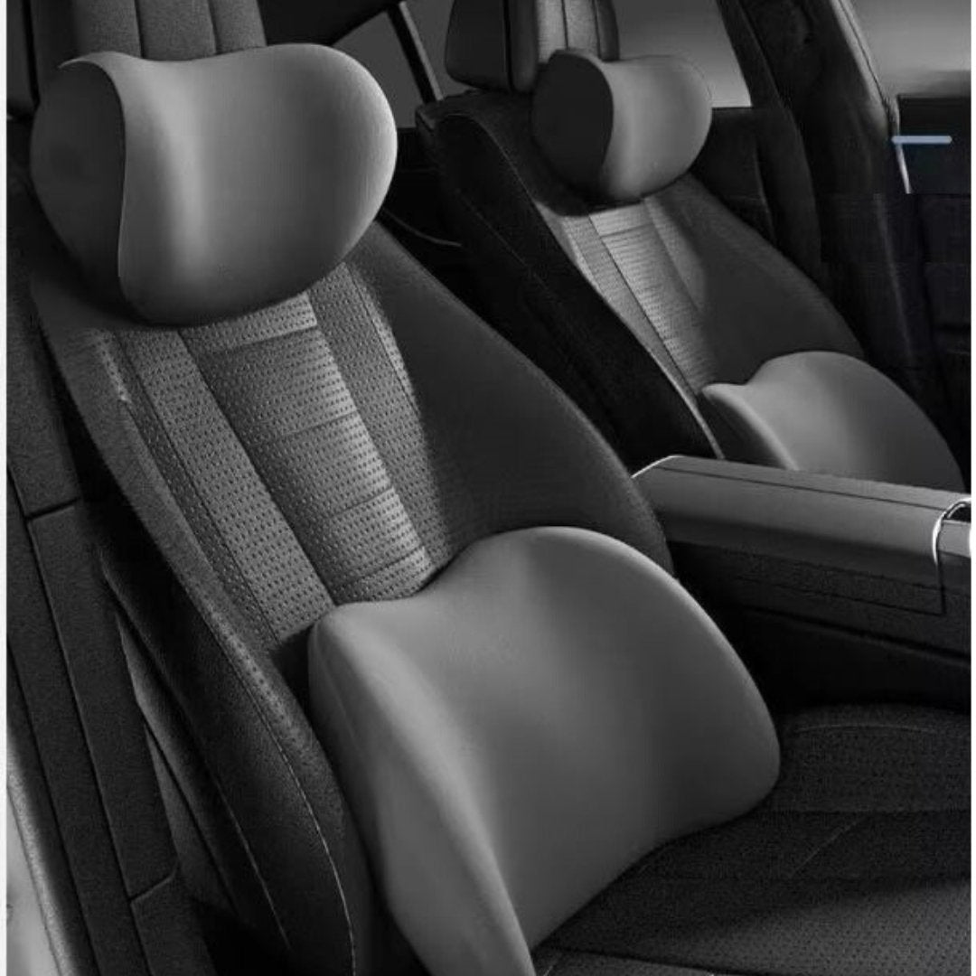 ComfortDrive Car Seat Support Set – Neck & Lumbar Memory Foam