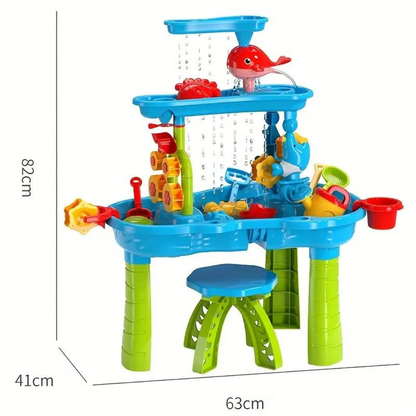 SplashTower 3-Tier Sand and Water Table – Outdoor Play Station for Kids