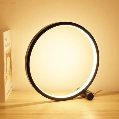 Modern Minimalist Dimmable LED Ring Desk Lamp – Touch Control & Warm Ambient Lighting