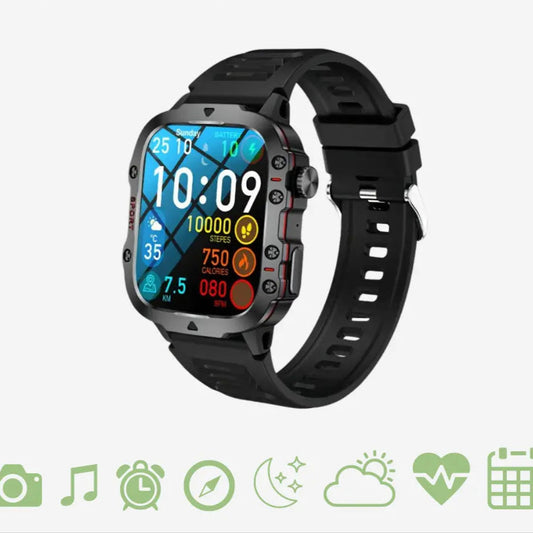 TrailMate – Waterproof Outdoor Smartwatch | Adventure-Ready Fitness Tracker with Full Health Monitoring
