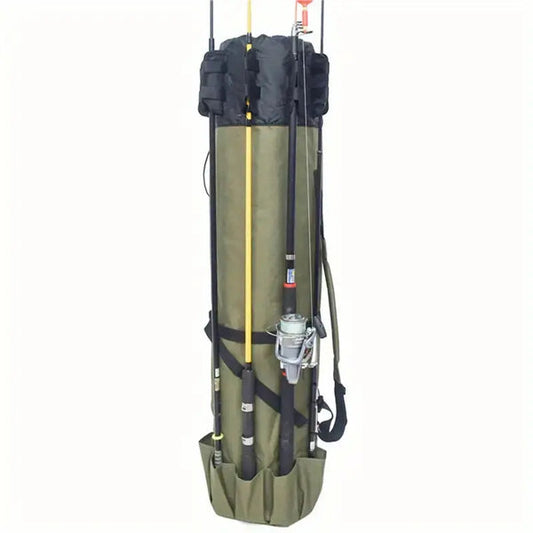 Fishing Rod Carry Bag – Foldable, Lightweight & Durable Storage with 5-Rod Capacity (Army Green)