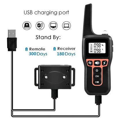 Rechargeable 1000m Waterproof Dog Training Collar with Shock, Vibration & Beep Modes