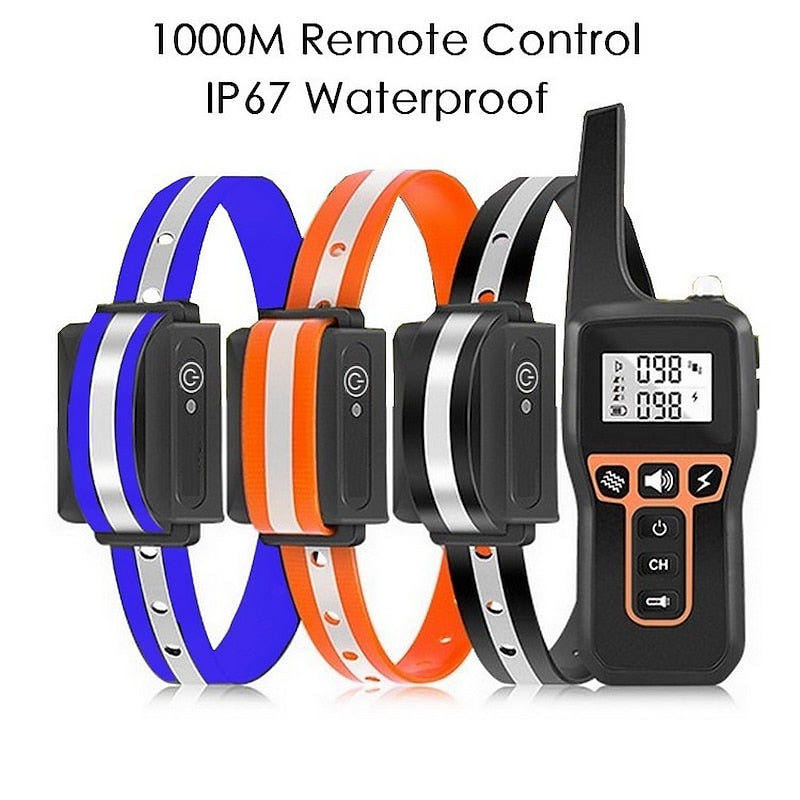 Rechargeable 1000m Waterproof Dog Training Collar with Shock, Vibration & Beep Modes