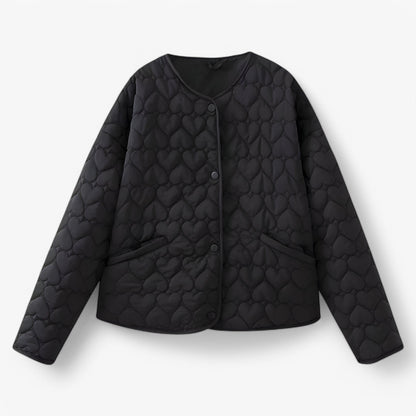 Evelyn | Quilted Heart Jacket – Versatile Warmth for Autumn & Winter