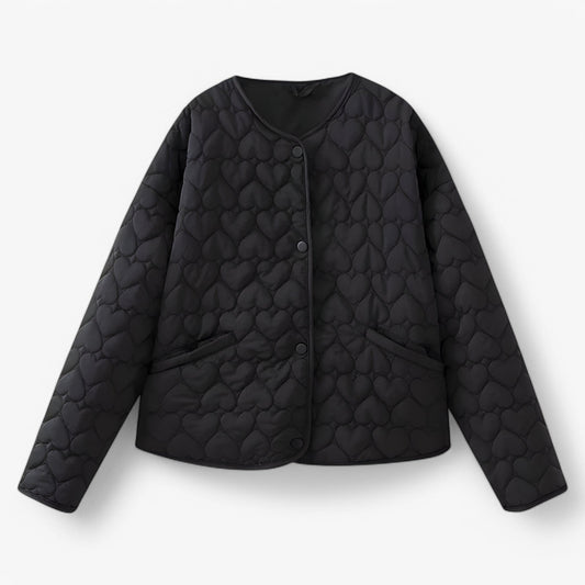 Evelyn | Quilted Heart Jacket – Versatile Warmth for Autumn & Winter