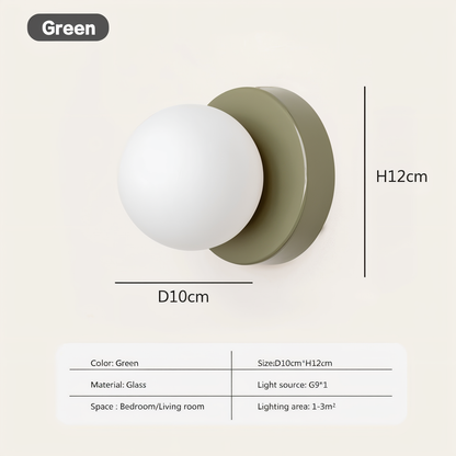 PearlPop Wall Light – White Glass Orb LED Wall Sconce for Modern Interiors