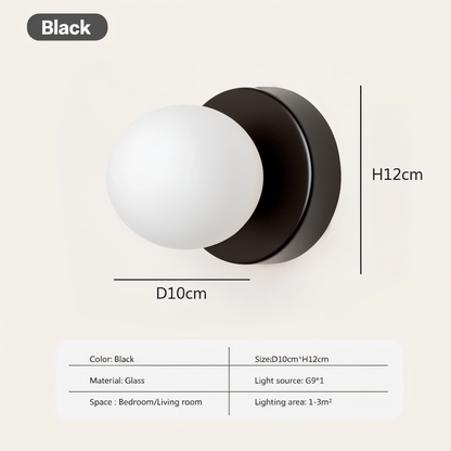 PearlPop Wall Light – White Glass Orb LED Wall Sconce for Modern Interiors