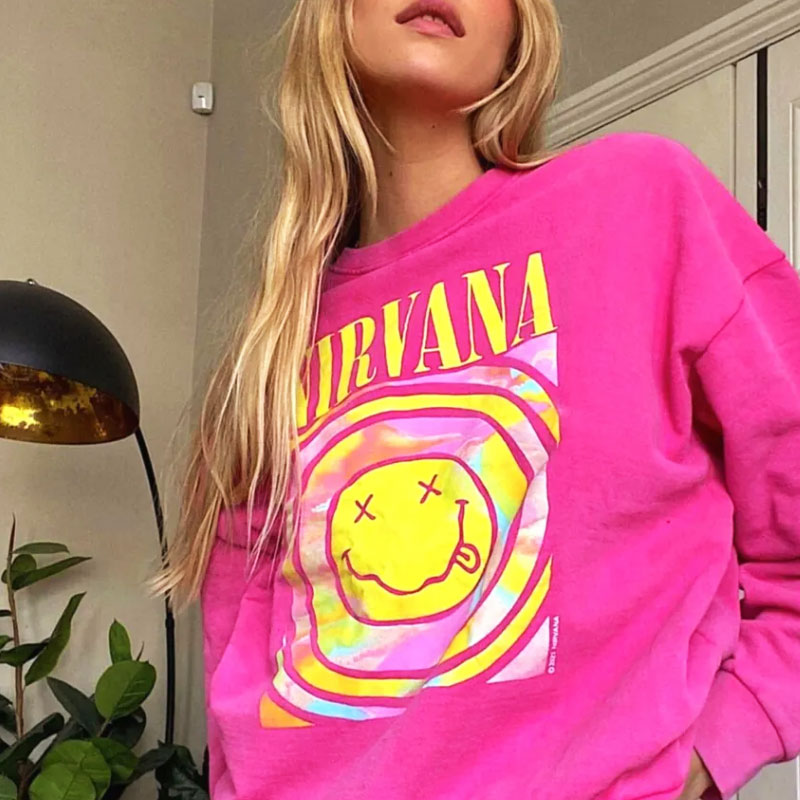 Oversized Smiley Face Sweatshirt