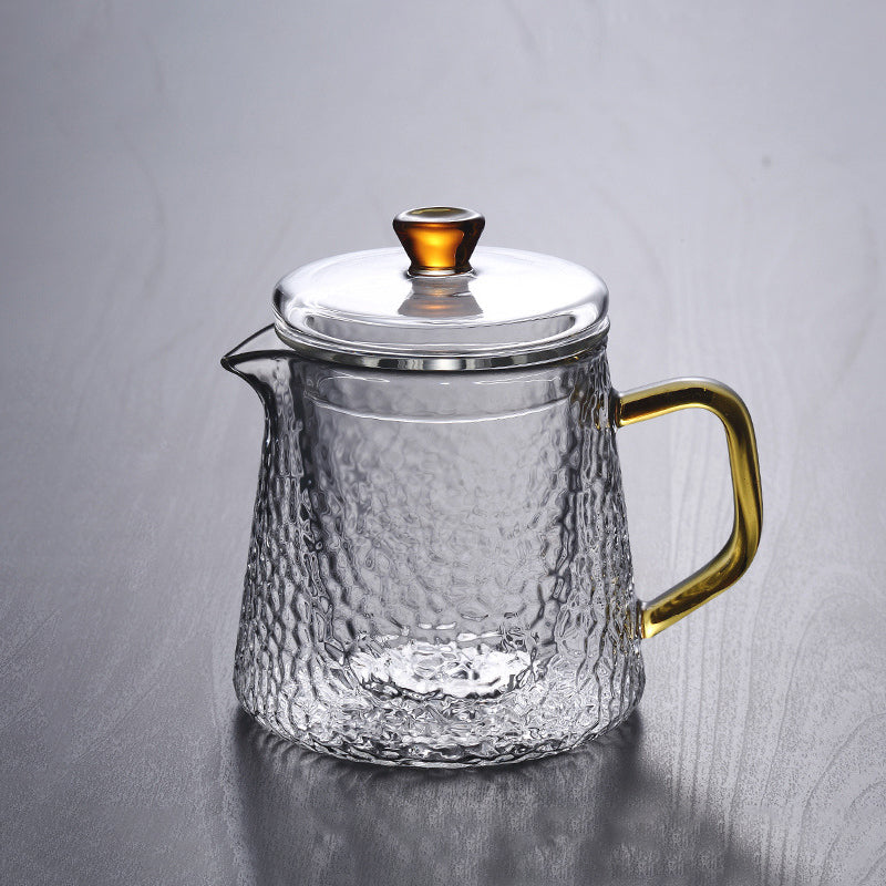 Pindefang Glass Teapot with Infuser | Handcrafted Heat-Resistant Teapot with Golden Handle