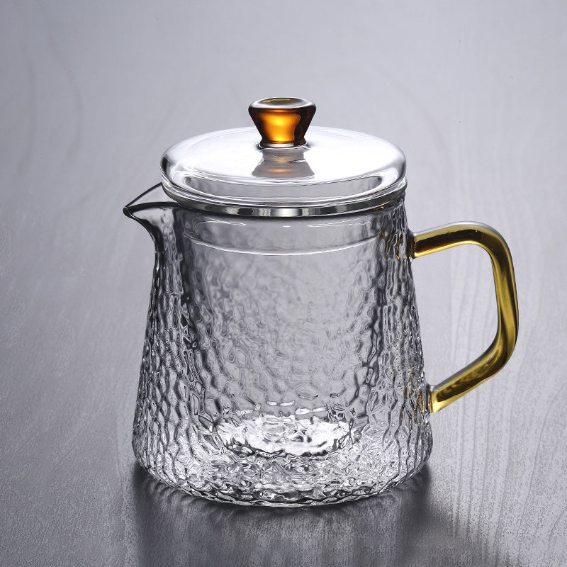 Pindefang Glass Teapot with Infuser | Handcrafted Heat-Resistant Teapot with Golden Handle