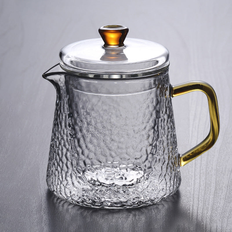 Pindefang Glass Teapot with Infuser | Handcrafted Heat-Resistant Teapot with Golden Handle