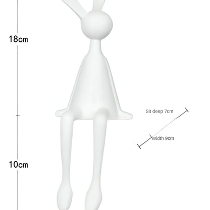 ResinLux | Modern Resin Easter Bunny – Black, White, or Blue Sitting Rabbit Decoration