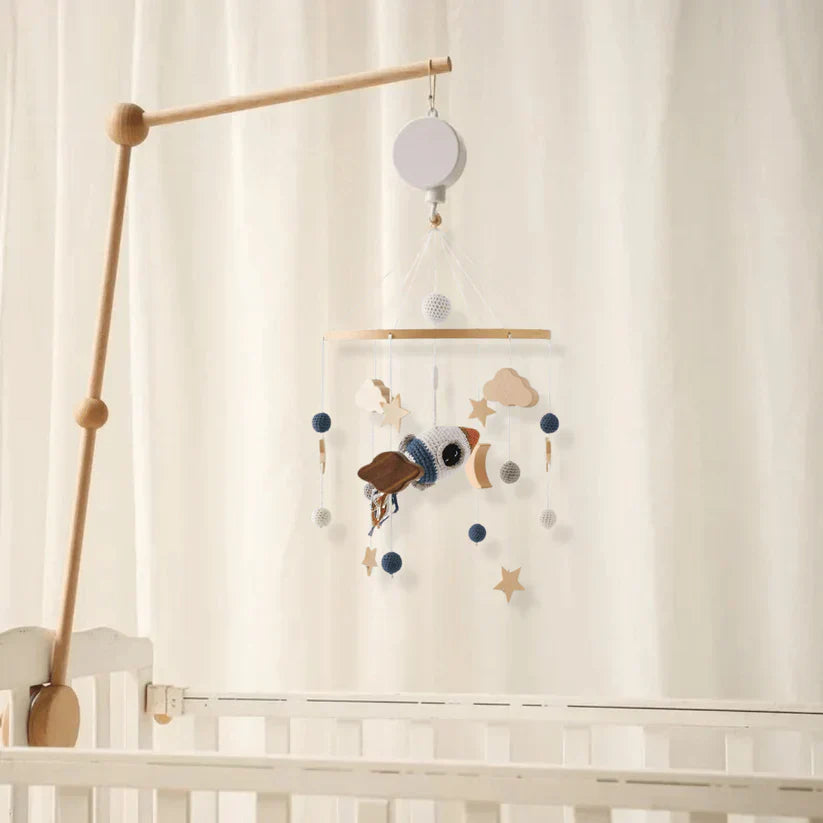 SkyWhirl –  Soothing Wooden Baby Mobile Without Battery | for Baby